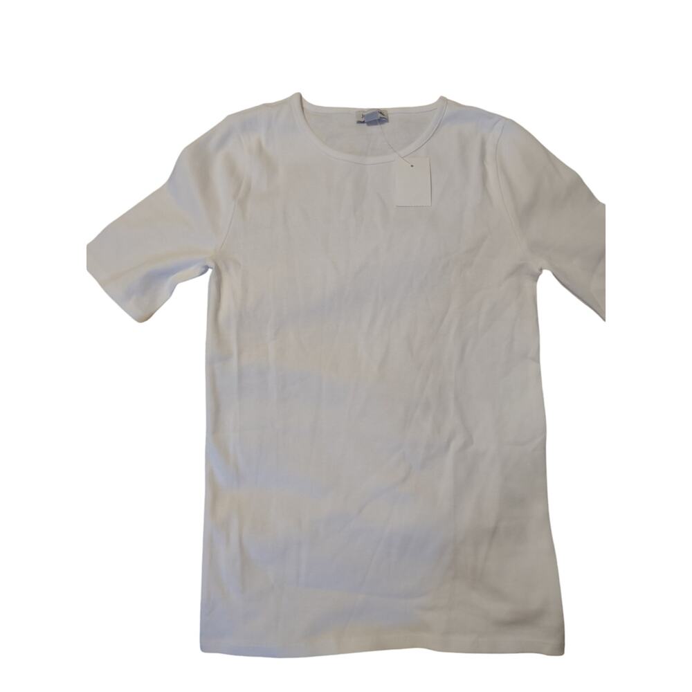 J. Crew Factory‎ White Cotton Basic Tee Shirt XS Closet Essential Lightweight